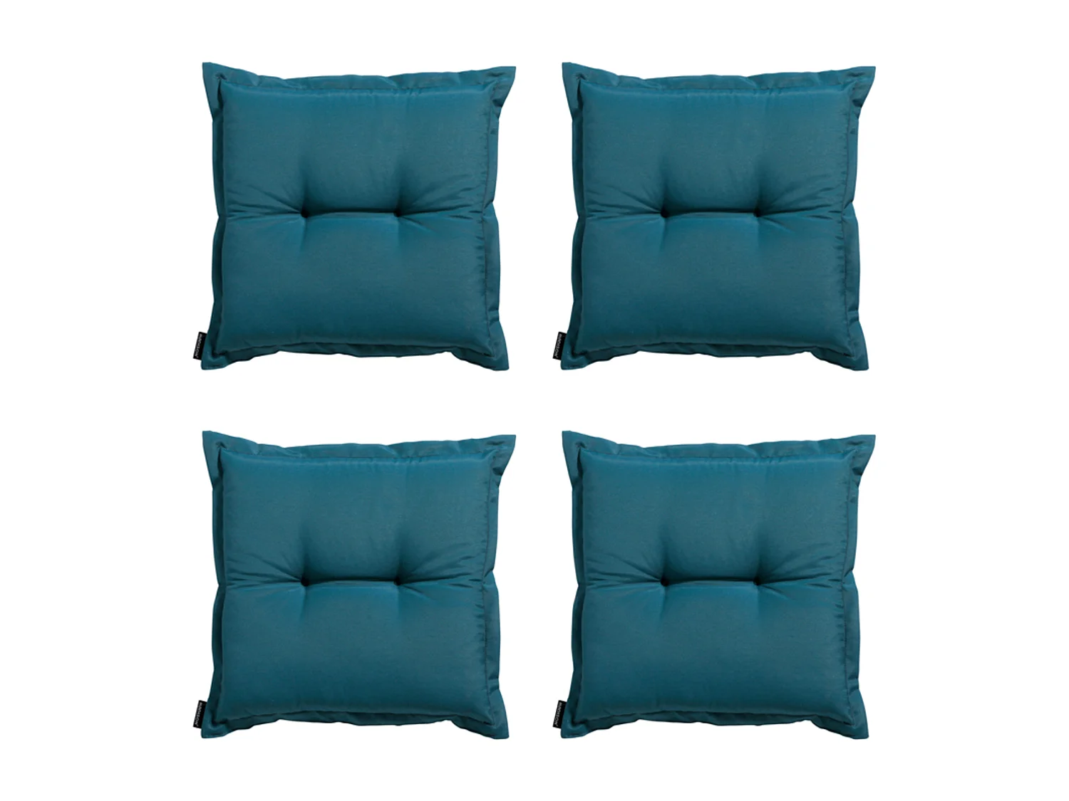 Coussin d'assise Panama bleu mer - Environ 50x50 cm - Lot de 4