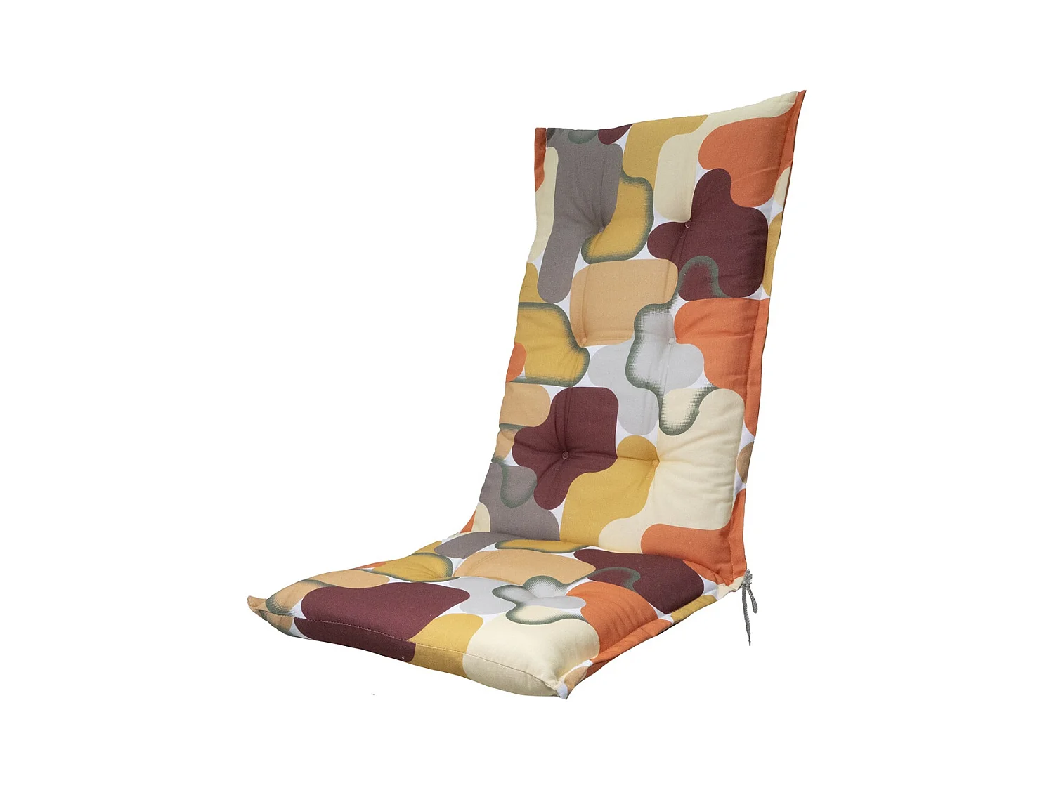 Coussin de chaise de jardin dossier haut Grafi bordo - Environ 123 x 50 cm - Lot de 4