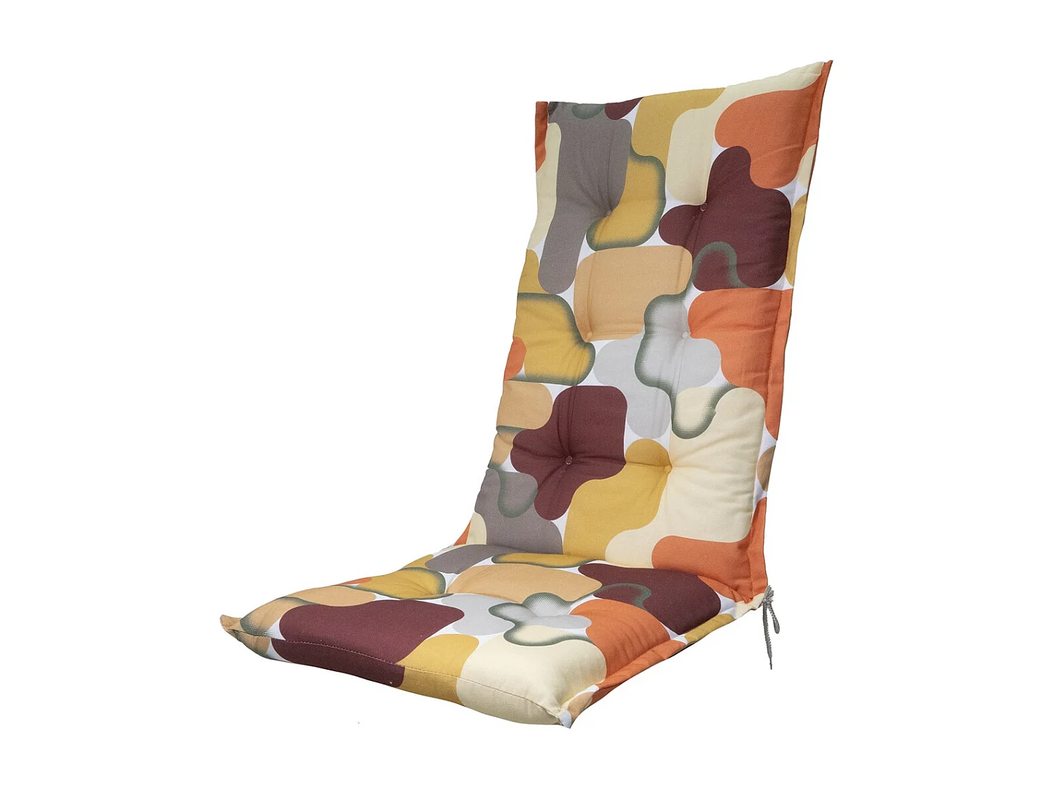 Coussin de chaise de jardin dossier haut Grafi bordo - Environ 123 x 50 cm - Lot de 4