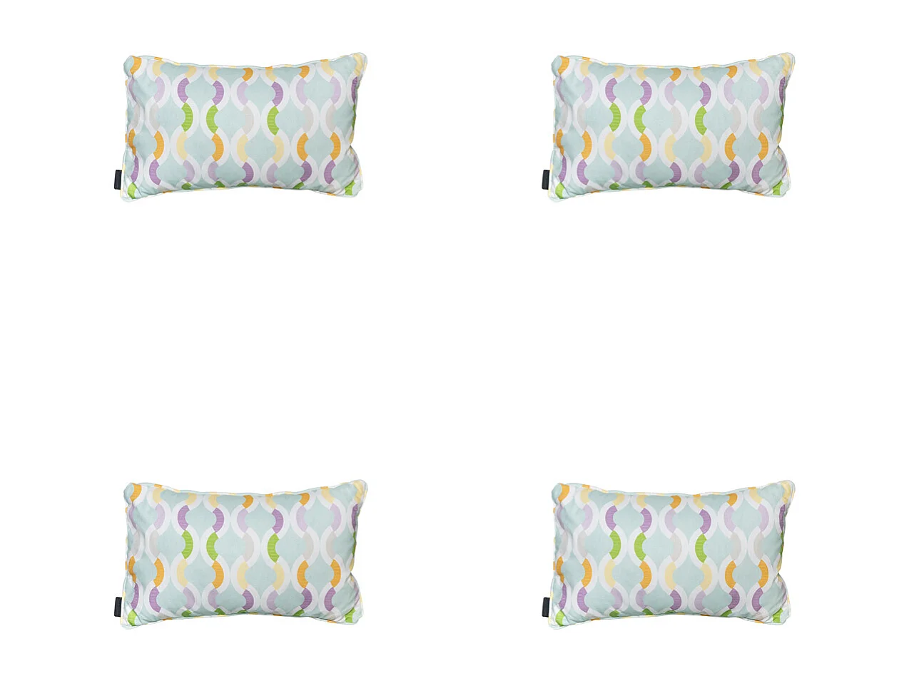 Coussin décoratif Trivia menthe - Env. 30x50 cm - Lot de 4