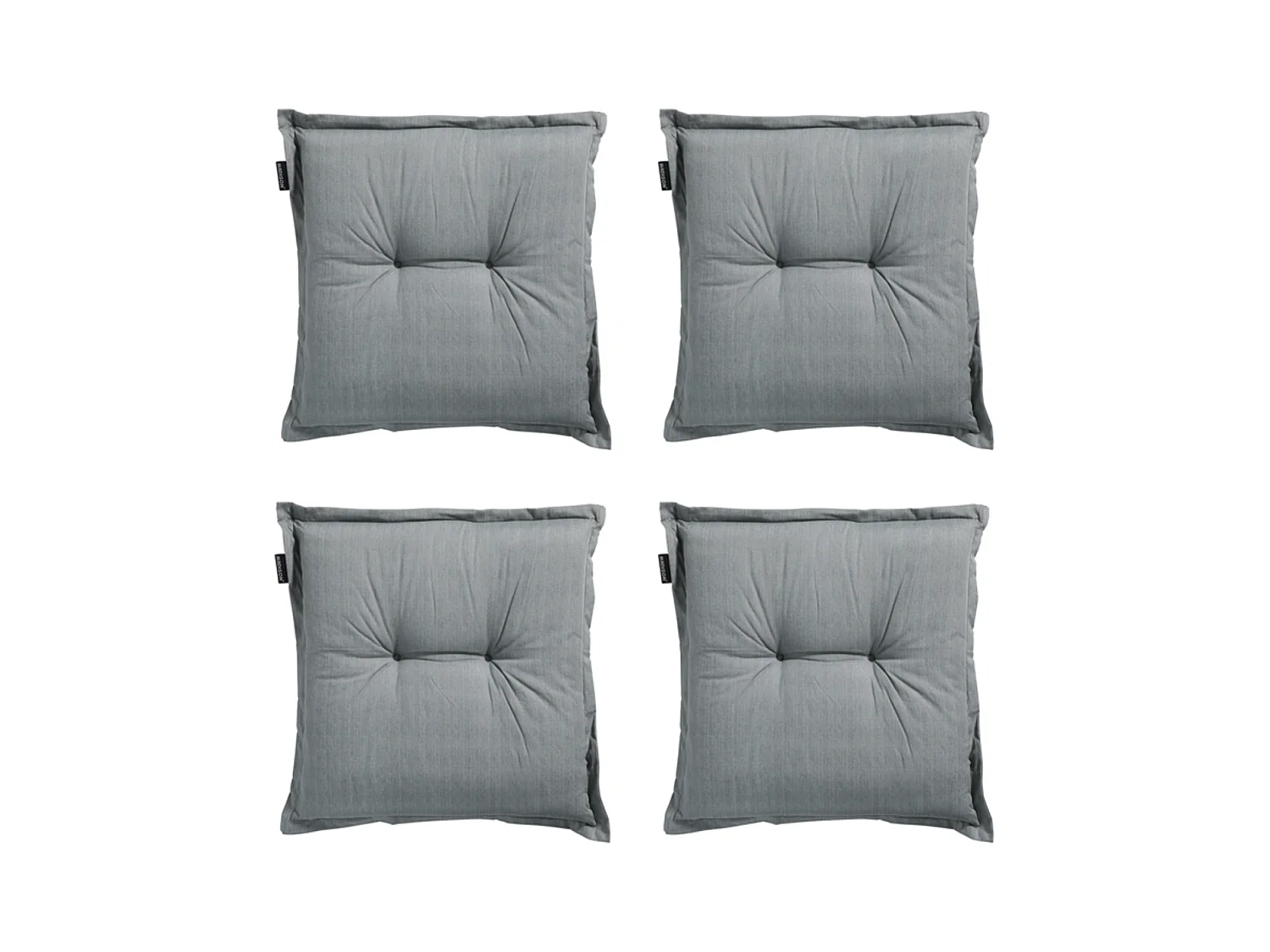 Coussin d'assise Basic gris - Environ 50x50 cm - Lot de 4