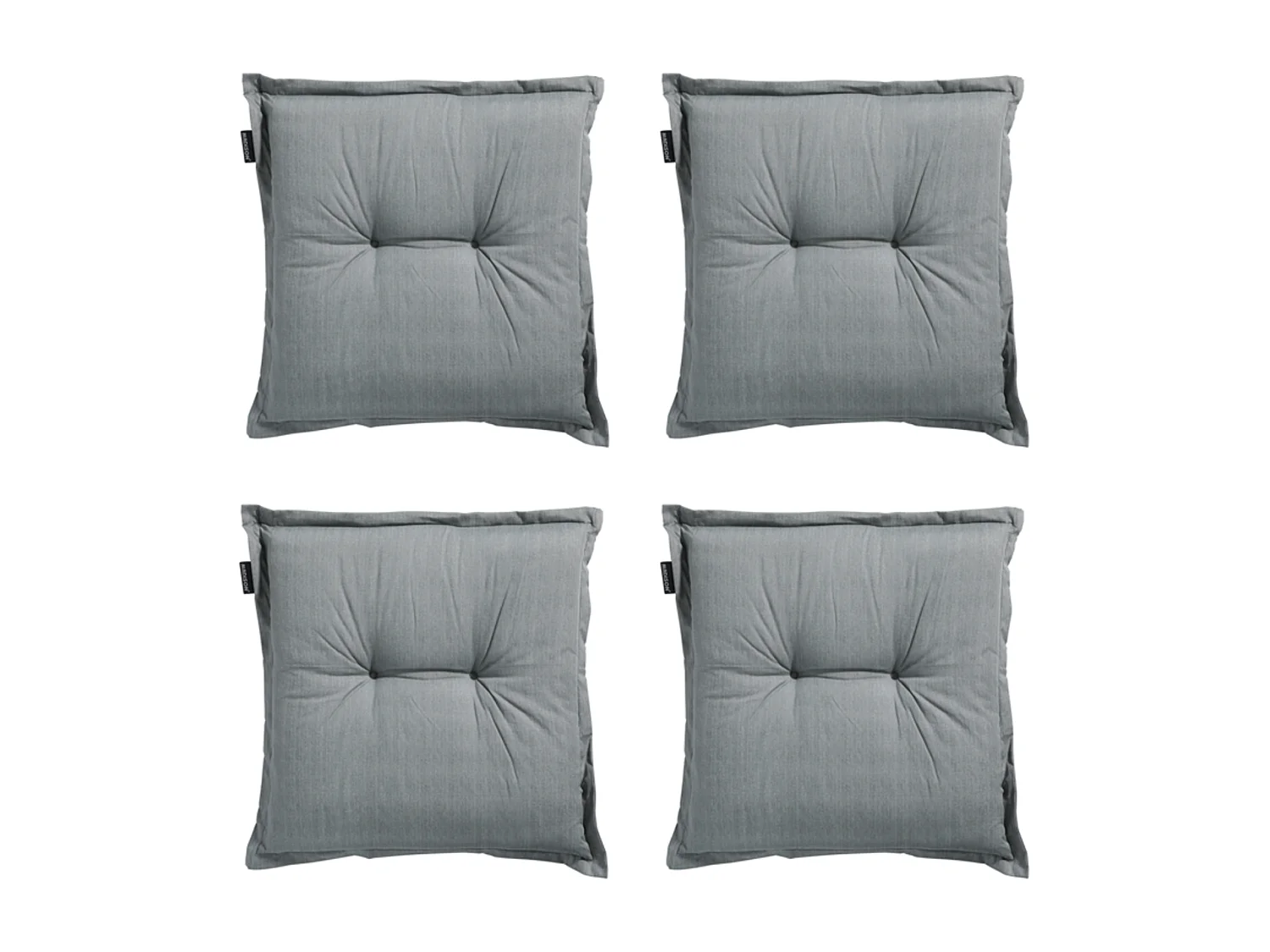 Coussin d'assise Basic gris - Environ 50x50 cm - Lot de 4