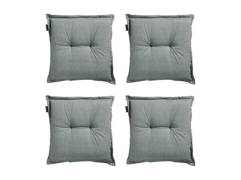 Coussin d'assise Basic gris - Environ 50x50 cm - Lot de 4