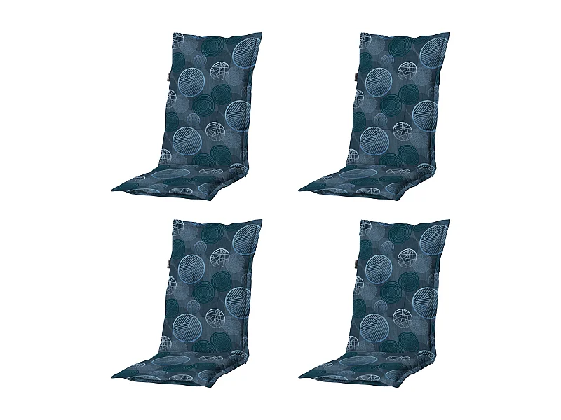 Tuinstoelkussen Hoge Rug Circle blue - Ca. 123x50 cm - Set van 4