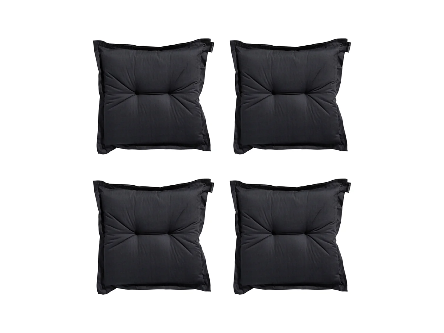 Coussin d'assise Basic noir - Environ 50x50 cm - Lot de 4
