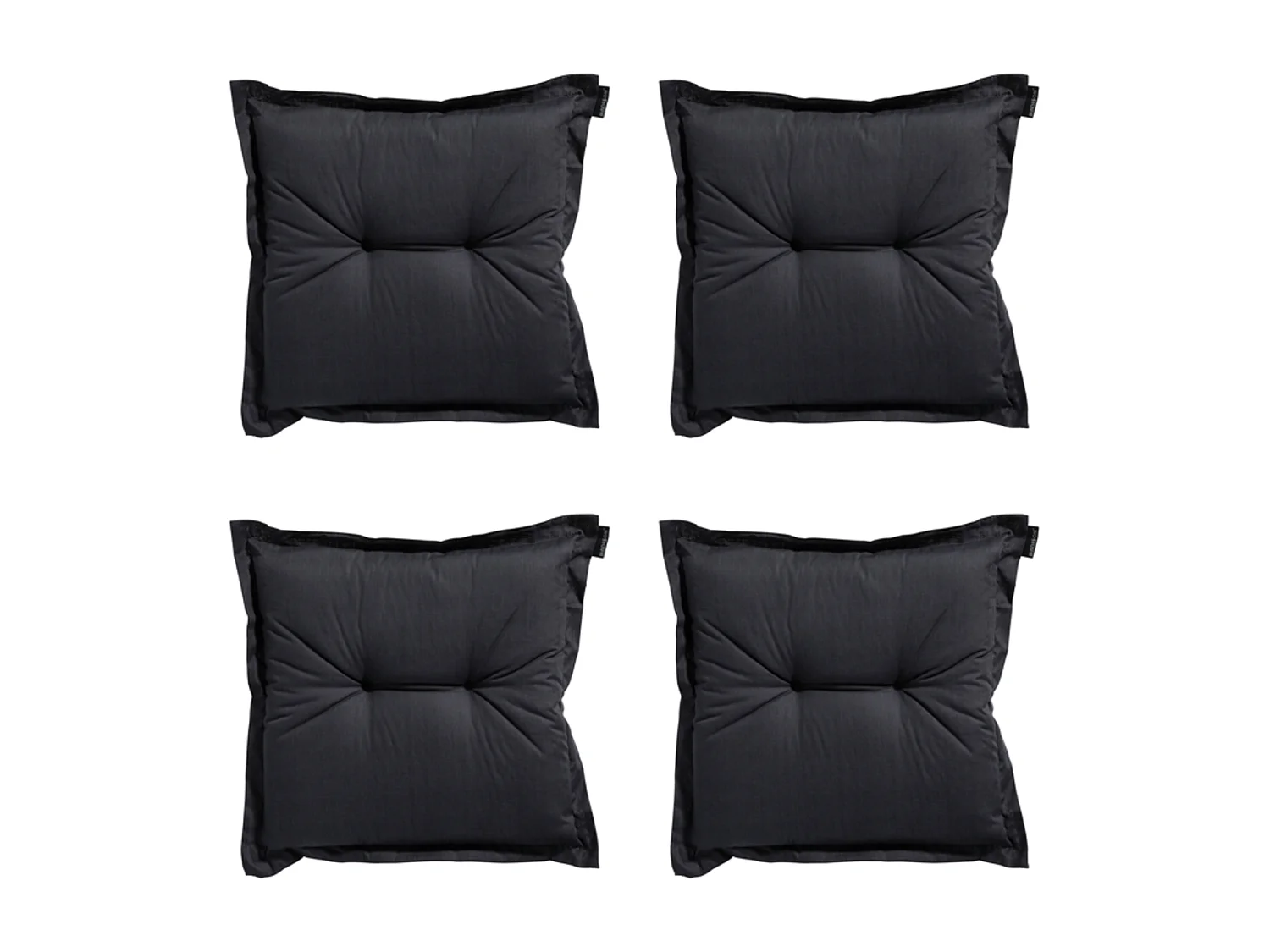 Coussin d'assise Basic noir - Environ 50x50 cm - Lot de 4