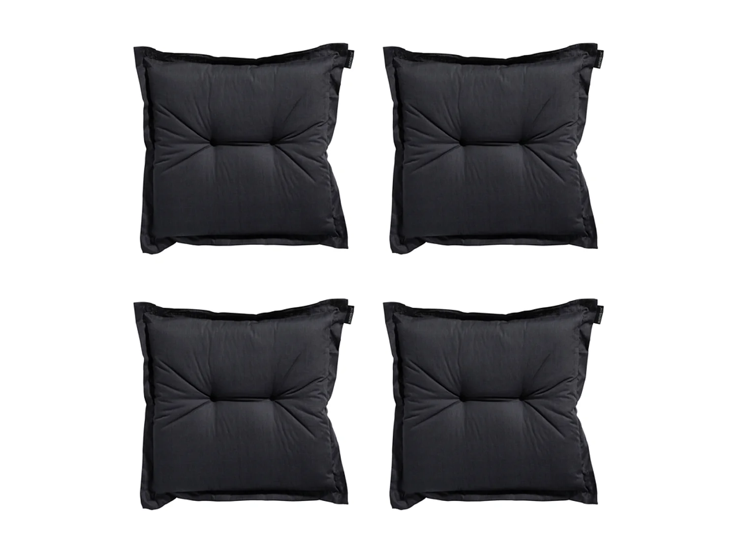 Coussin d'assise Basic noir - Environ 50x50 cm - Lot de 4
