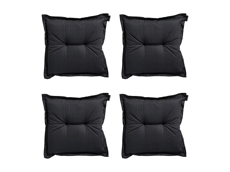 Cojín de asiento Basic negro - Aprox. 50x50 cm - Juego de 4