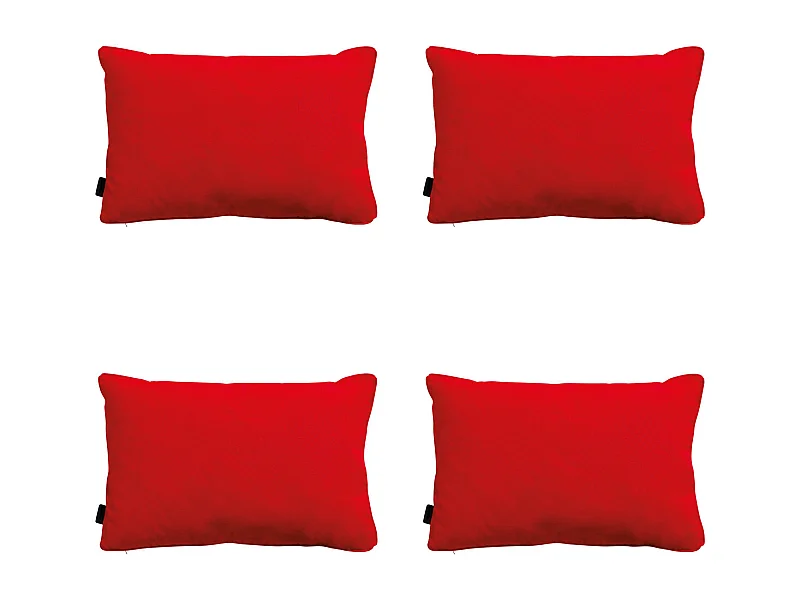 Coussin décoratif Panama rouge - Env. 40x60 cm - Lot de 4