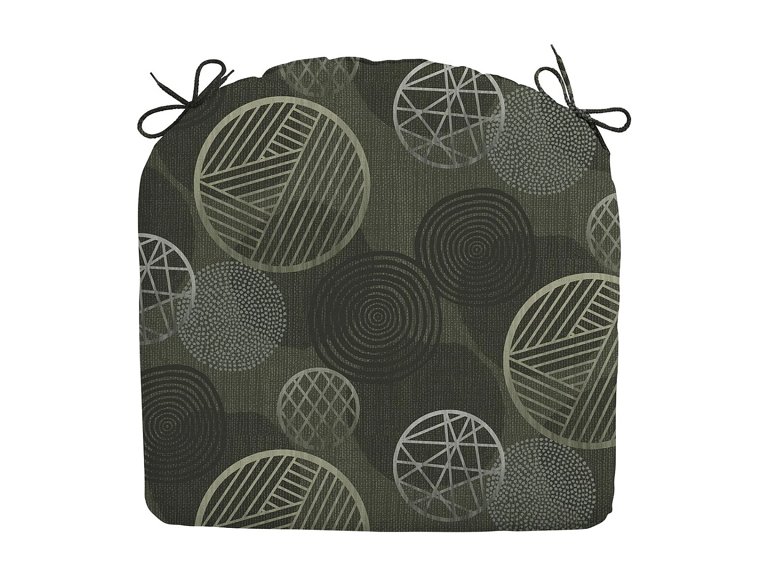 Coussin d'assise Circle vert - Environ 46x48 cm - Lot de 4