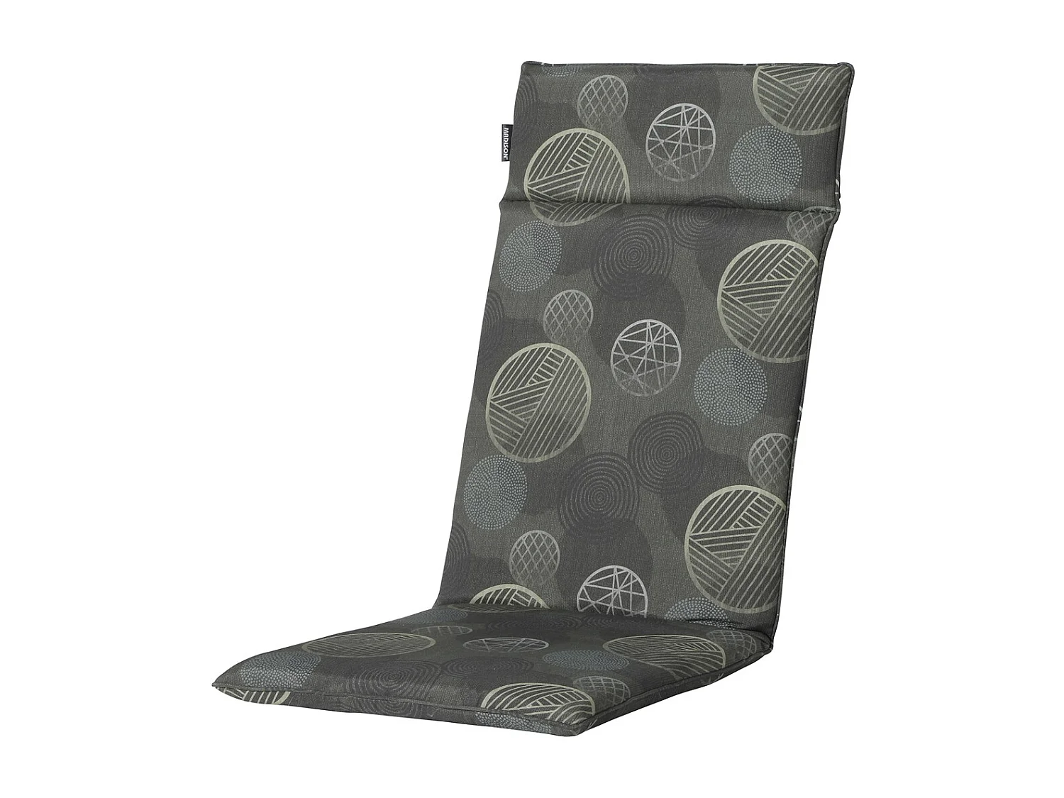 Coussin de chaise de jardin à dossier haut Cercle vert - Environ 120 x 50 cm - Lot de 4