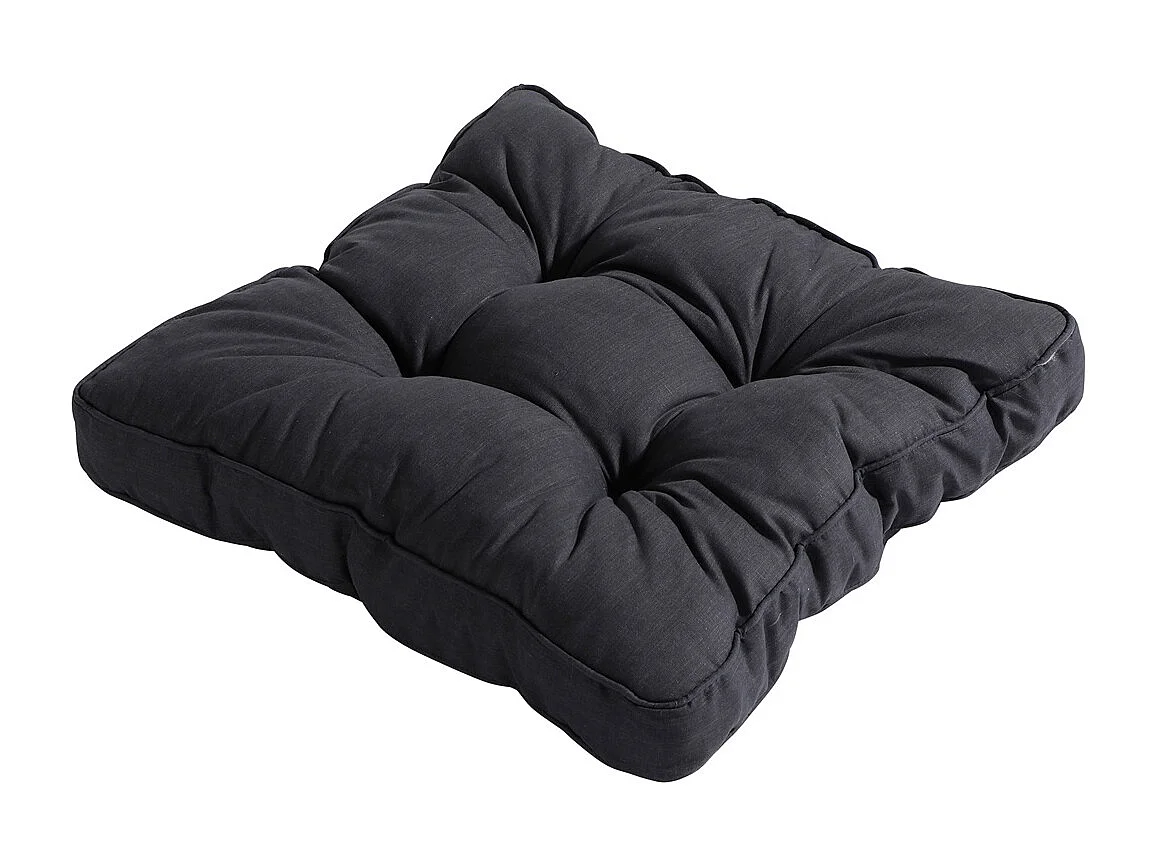 Coussin d'assise Florance Basic noir - Environ 47 x 47 cm - Lot de 4