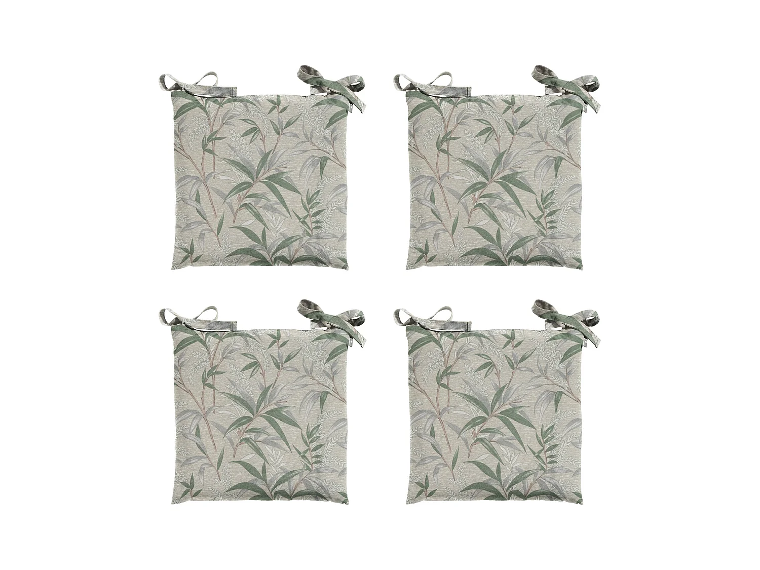 Coussin d'assise Toscane Palma naturel - Environ 46 x 46 cm - Lot de 4