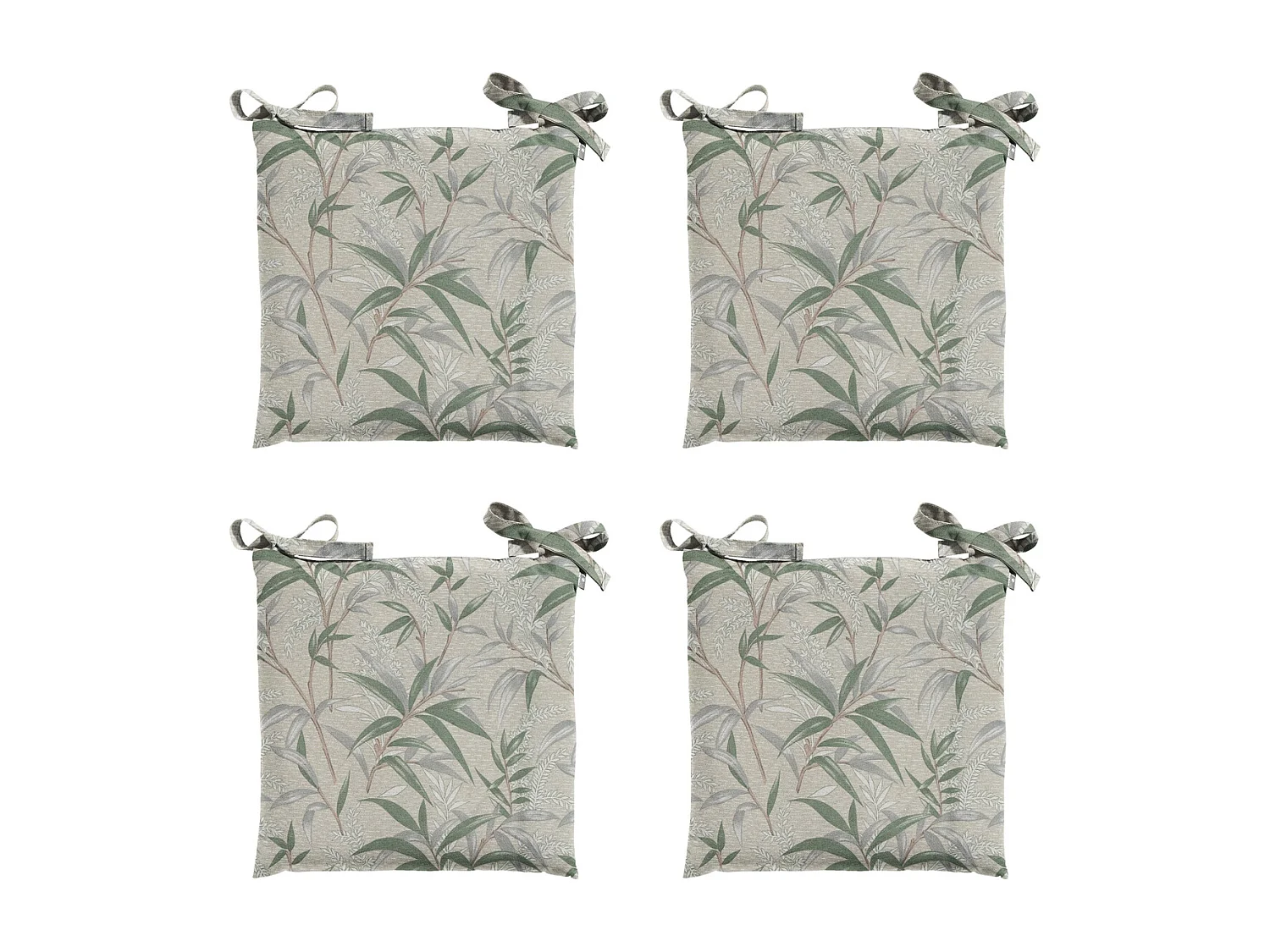 Coussin d'assise Toscane Palma naturel - Environ 46 x 46 cm - Lot de 4