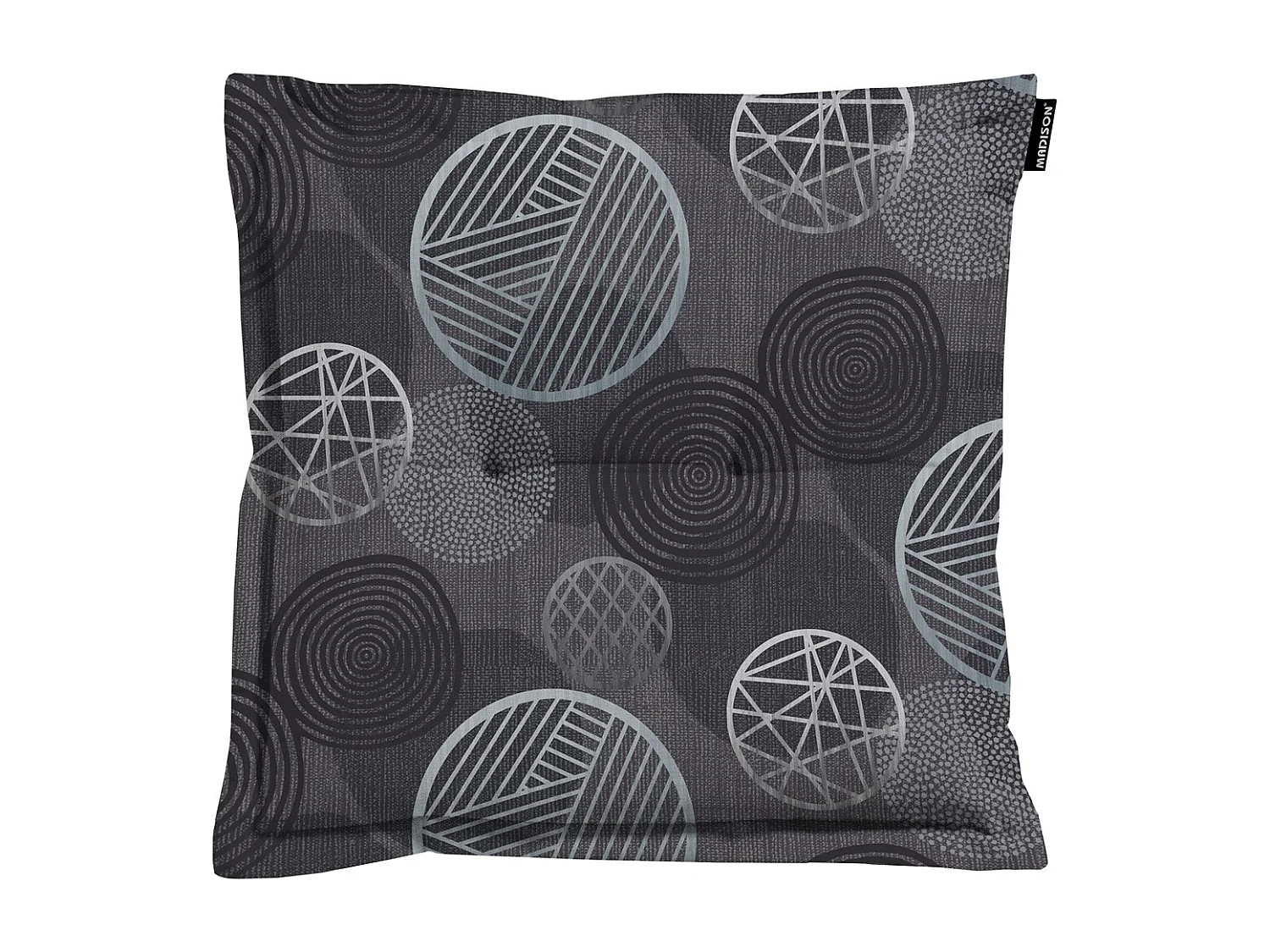 Coussin d'assise Circle gris - Environ 50 x 50 cm - Lot de 4