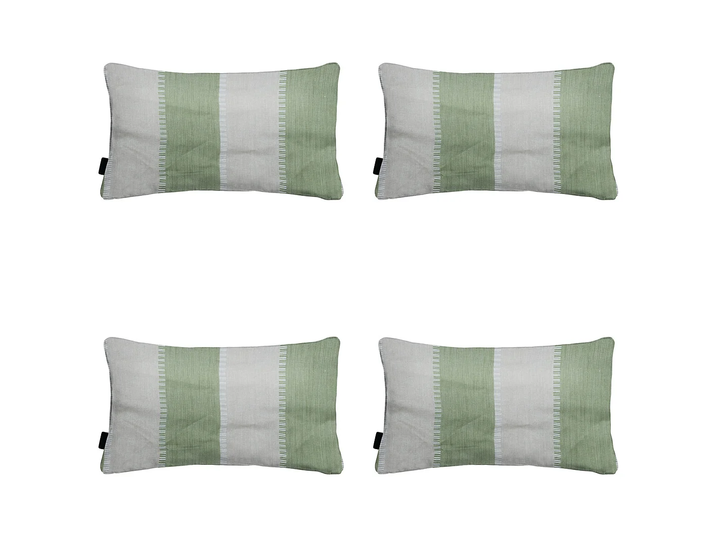 Coussin décoratif Banda kaki - Env. 30x50 cm - Lot de 4