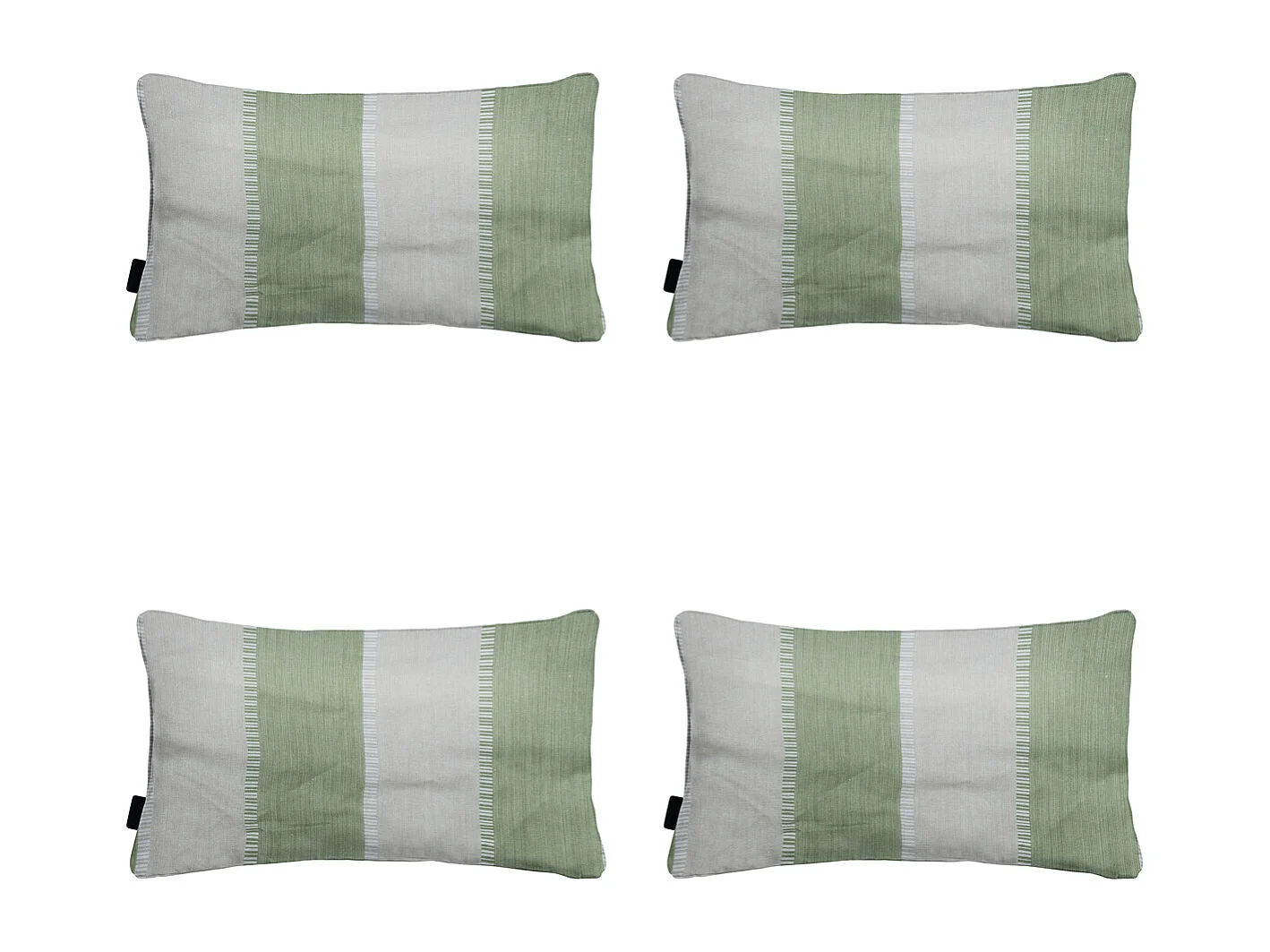 Coussin décoratif Banda kaki - Env. 30x50 cm - Lot de 4