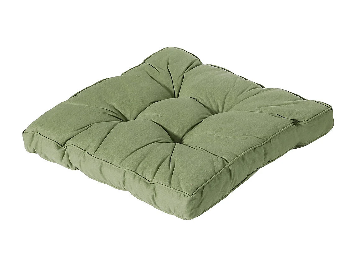 Coussin d'assise Florance Basic vert - Environ 73 x 73 cm - Lot de 2