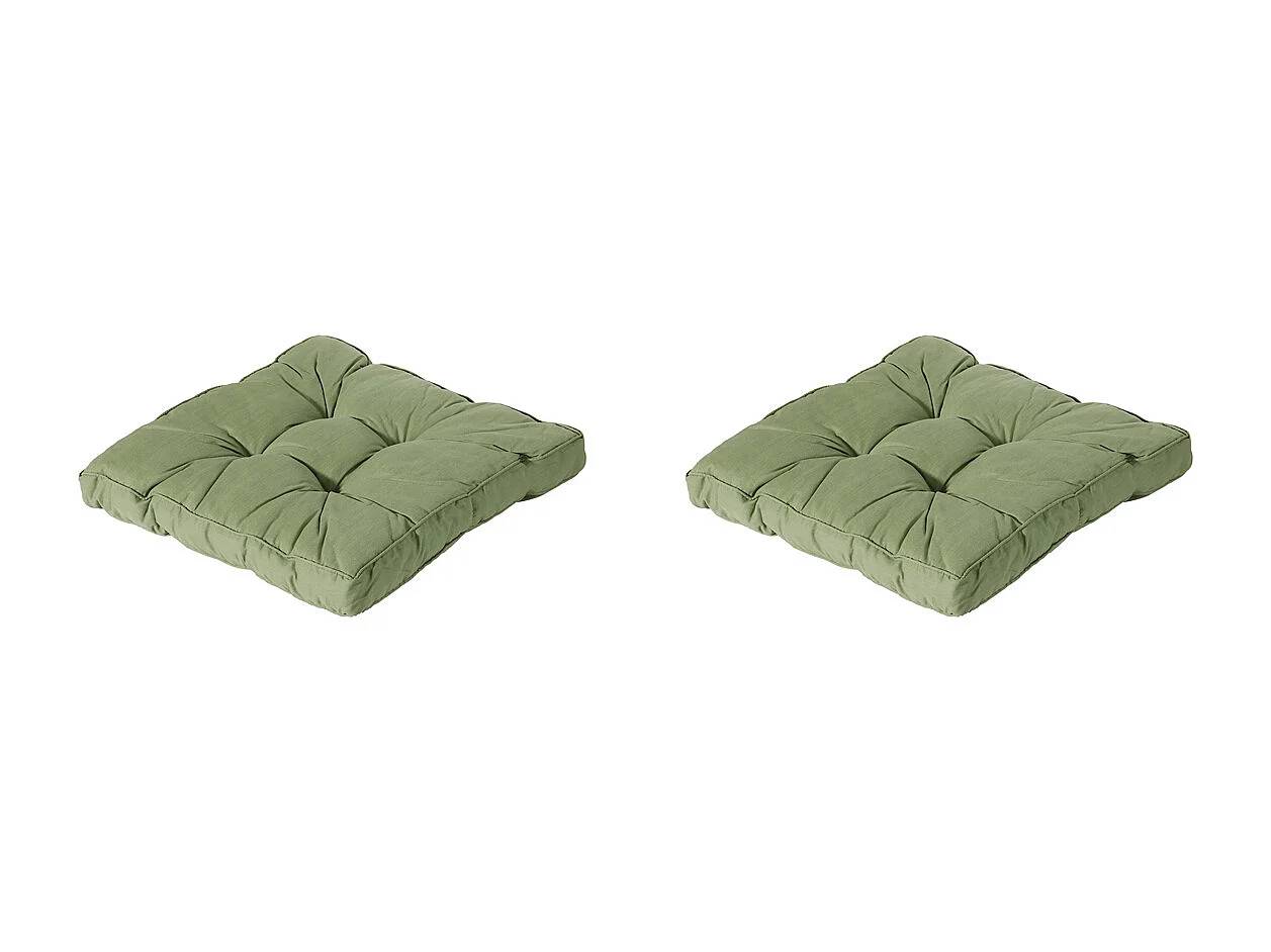 Coussin d'assise Florance Basic vert - Environ 73 x 73 cm - Lot de 2