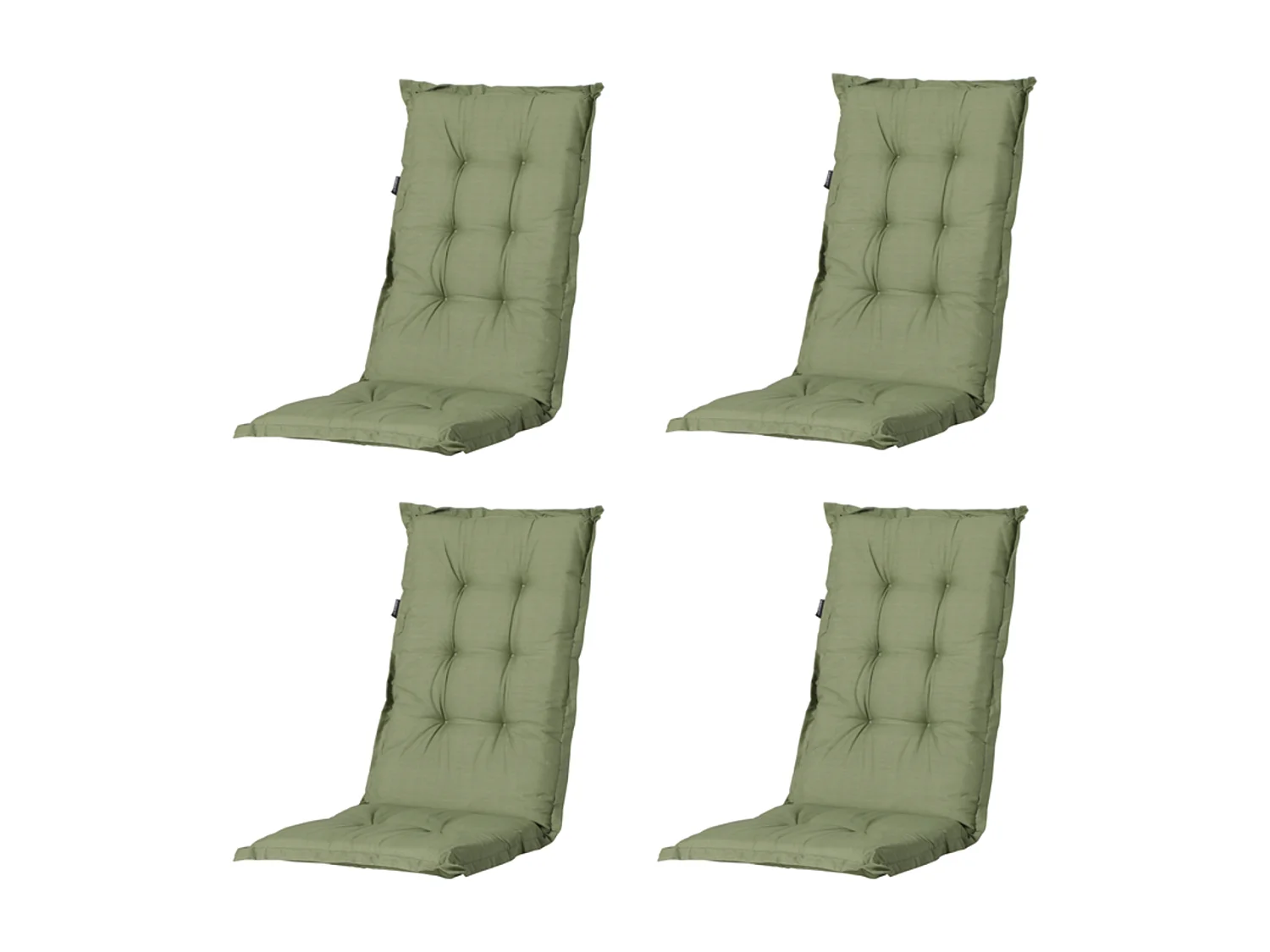 Tuinstoelkussen Hoge Rug Basic green - Ca. 123x50 cm - Set van 4