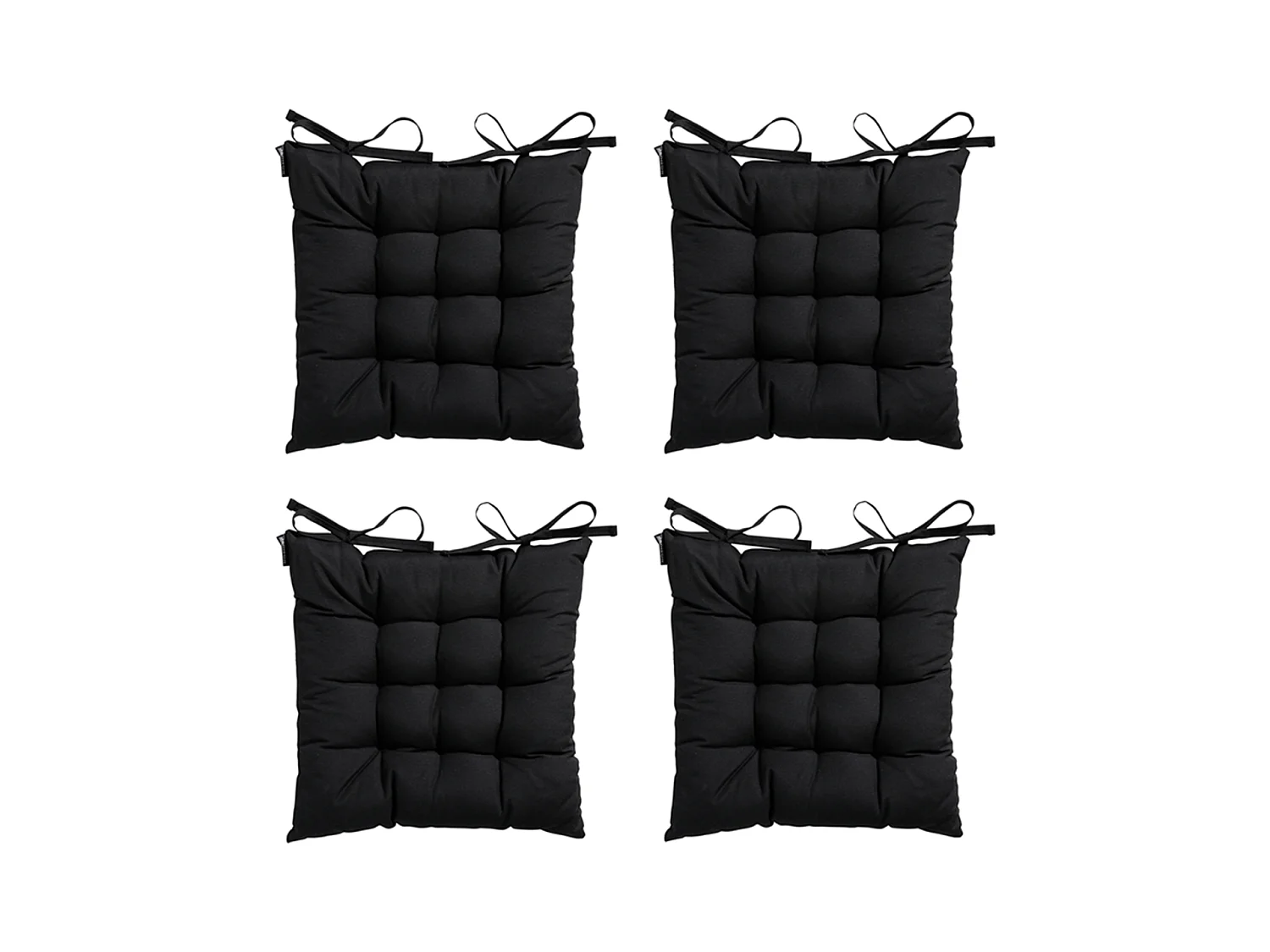 Coussin d'assise Tuscany Panama noir - Environ 46 x 46 cm - Lot de 4