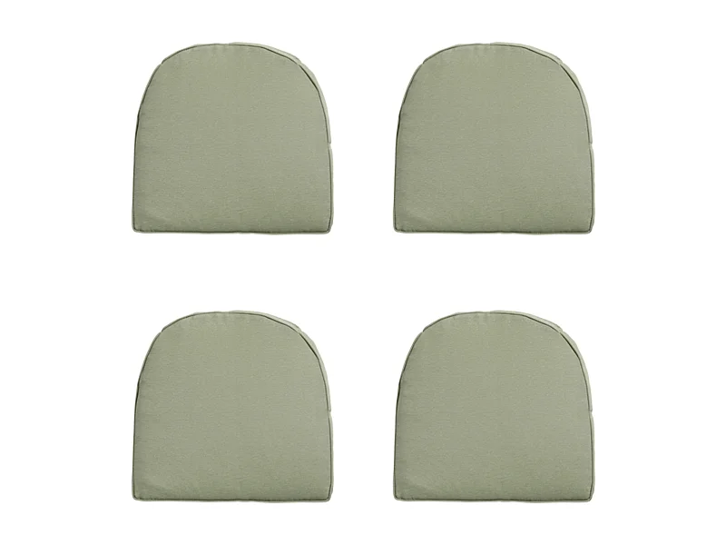 Coussin d'assise en osier York Panama sauge - Environ 48 x 48 cm - Lot de 4