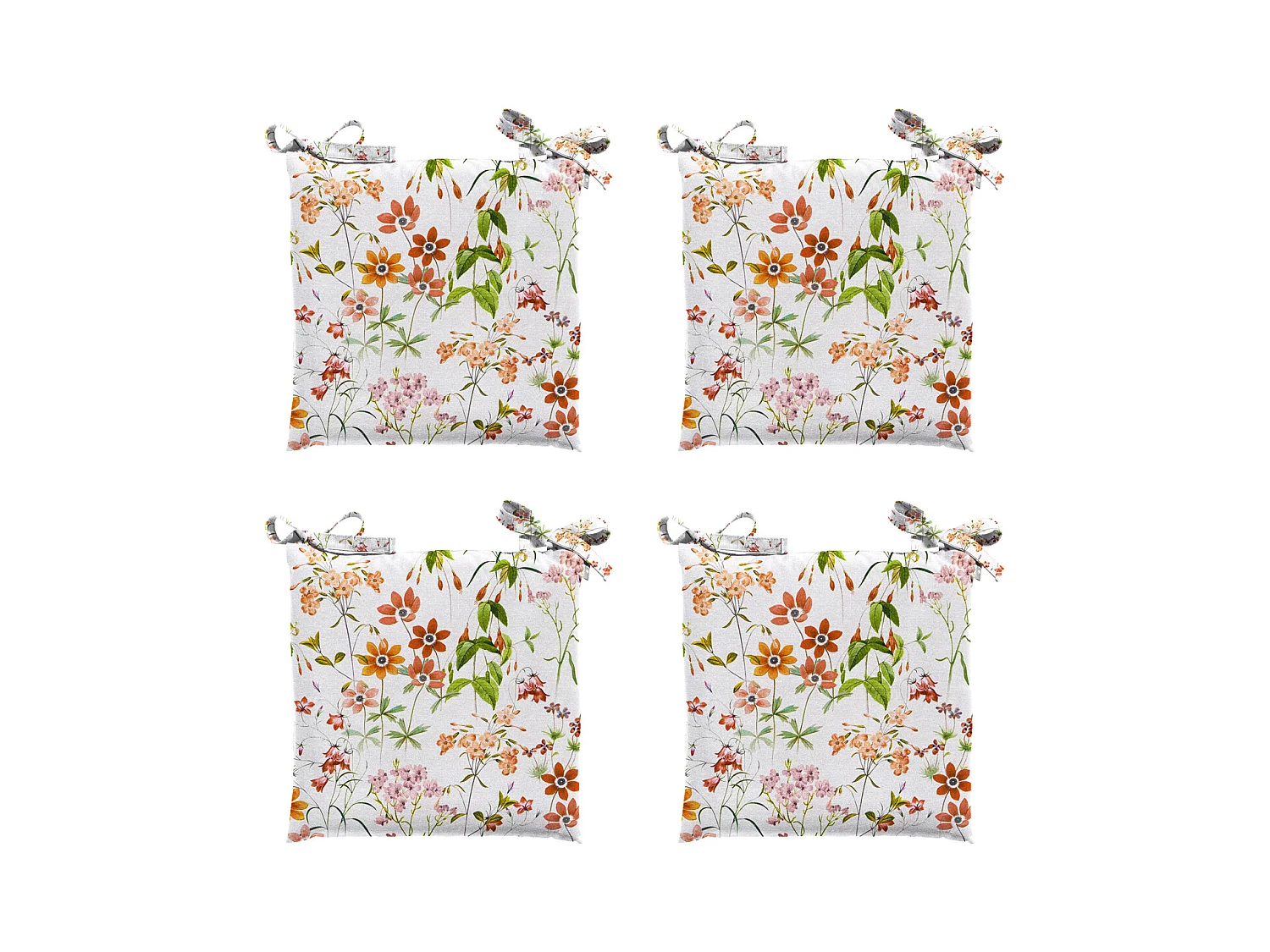 Coussin d'assise Tuscany Milly naturel - Environ 46 x 46 cm - Lot de 4