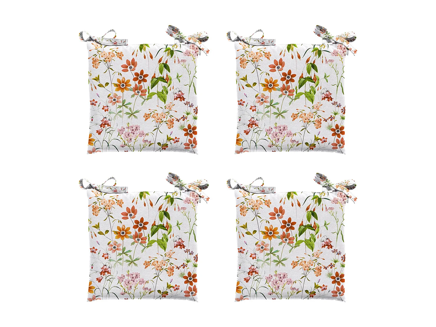 Coussin d'assise Tuscany Milly naturel - Environ 46 x 46 cm - Lot de 4