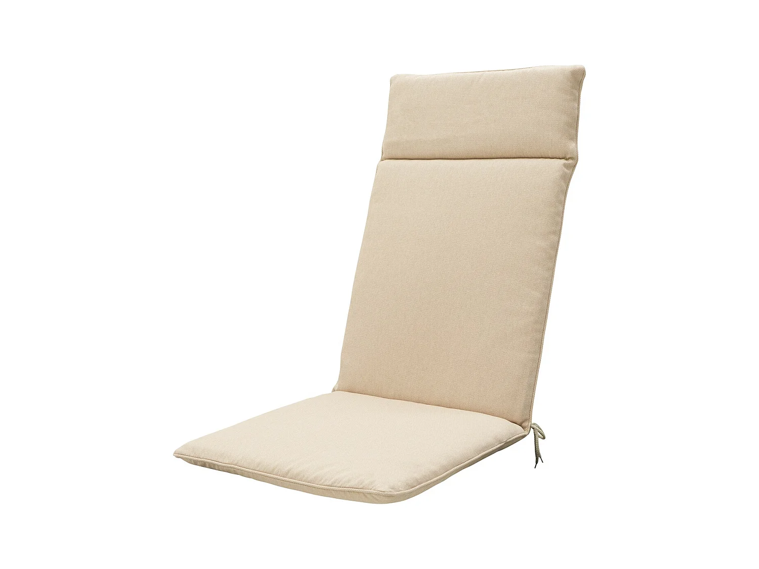Coussin de chaise de jardin dossier haut en toile beige éco+ - Dimensions approximatives : 120 x 50 cm - Lot de 4