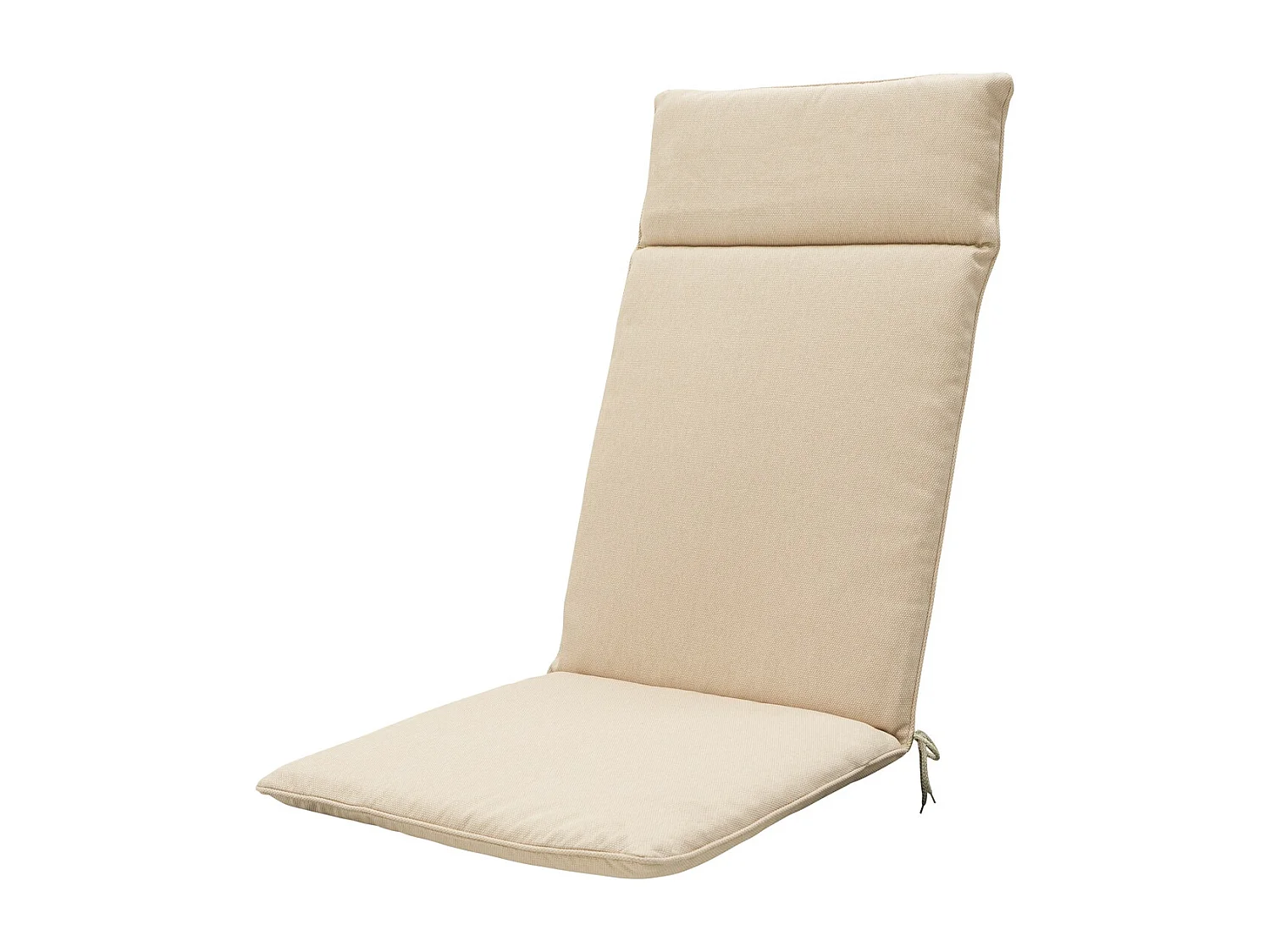 Coussin de chaise de jardin dossier haut en toile beige éco+ - Dimensions approximatives : 120 x 50 cm - Lot de 4