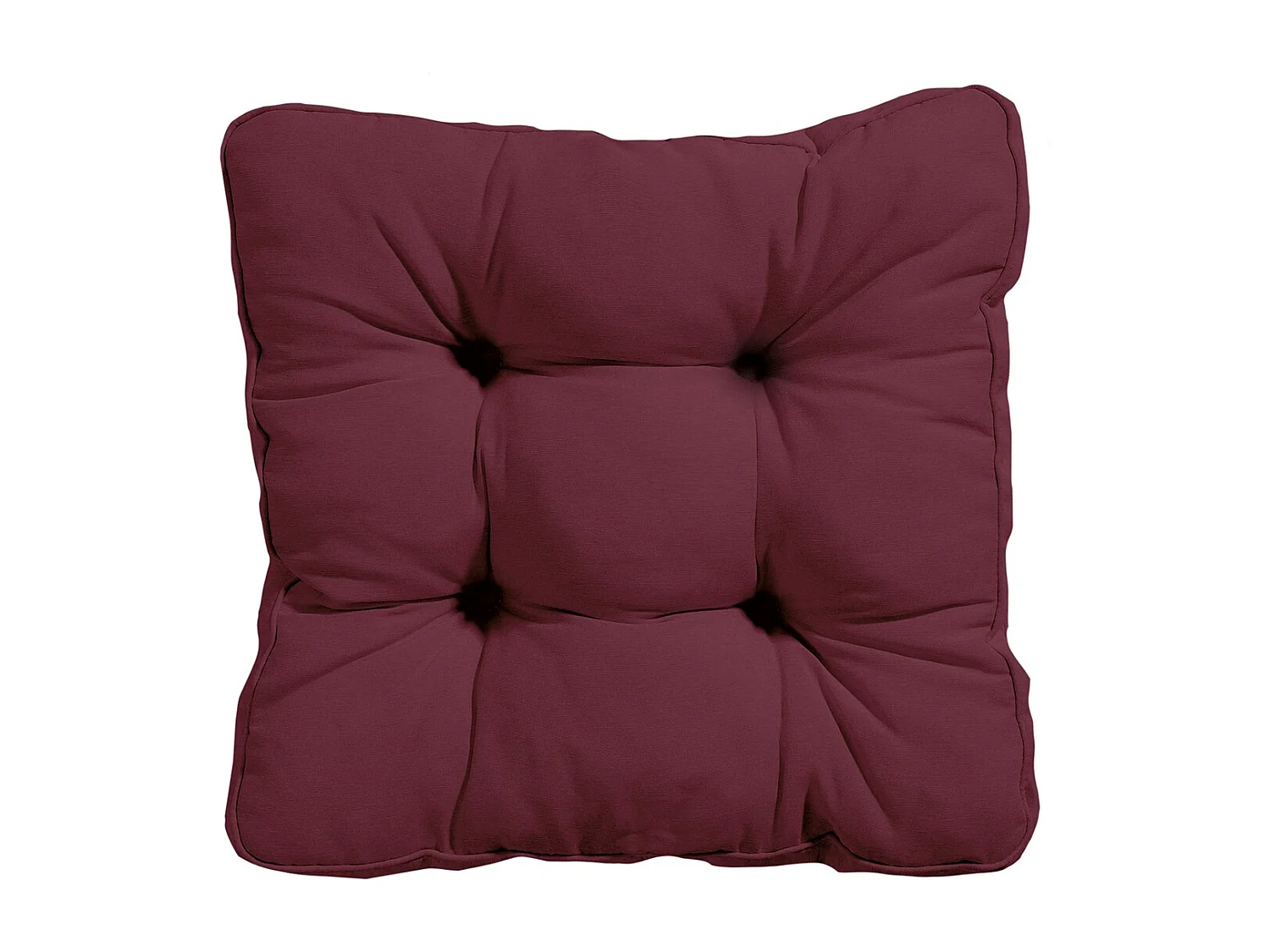 Coussin d'assise Florance Panama bordeaux - Env. 47x47 cm - Lot de 4