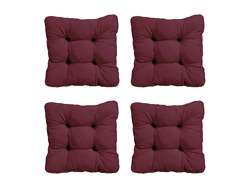 Zitkussen Florance Panama bordeaux - Ca. 47x47 cm - Set van 4
