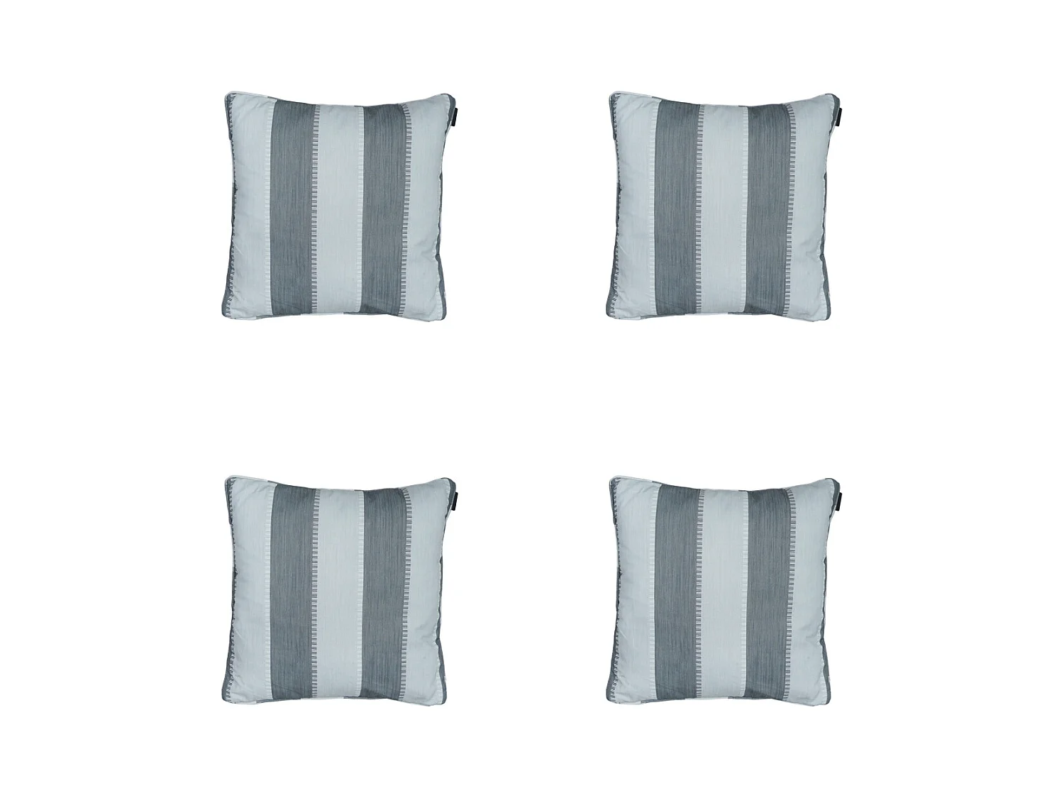 Coussin décoratif Banda gris - Environ 50x50 cm - Lot de 4