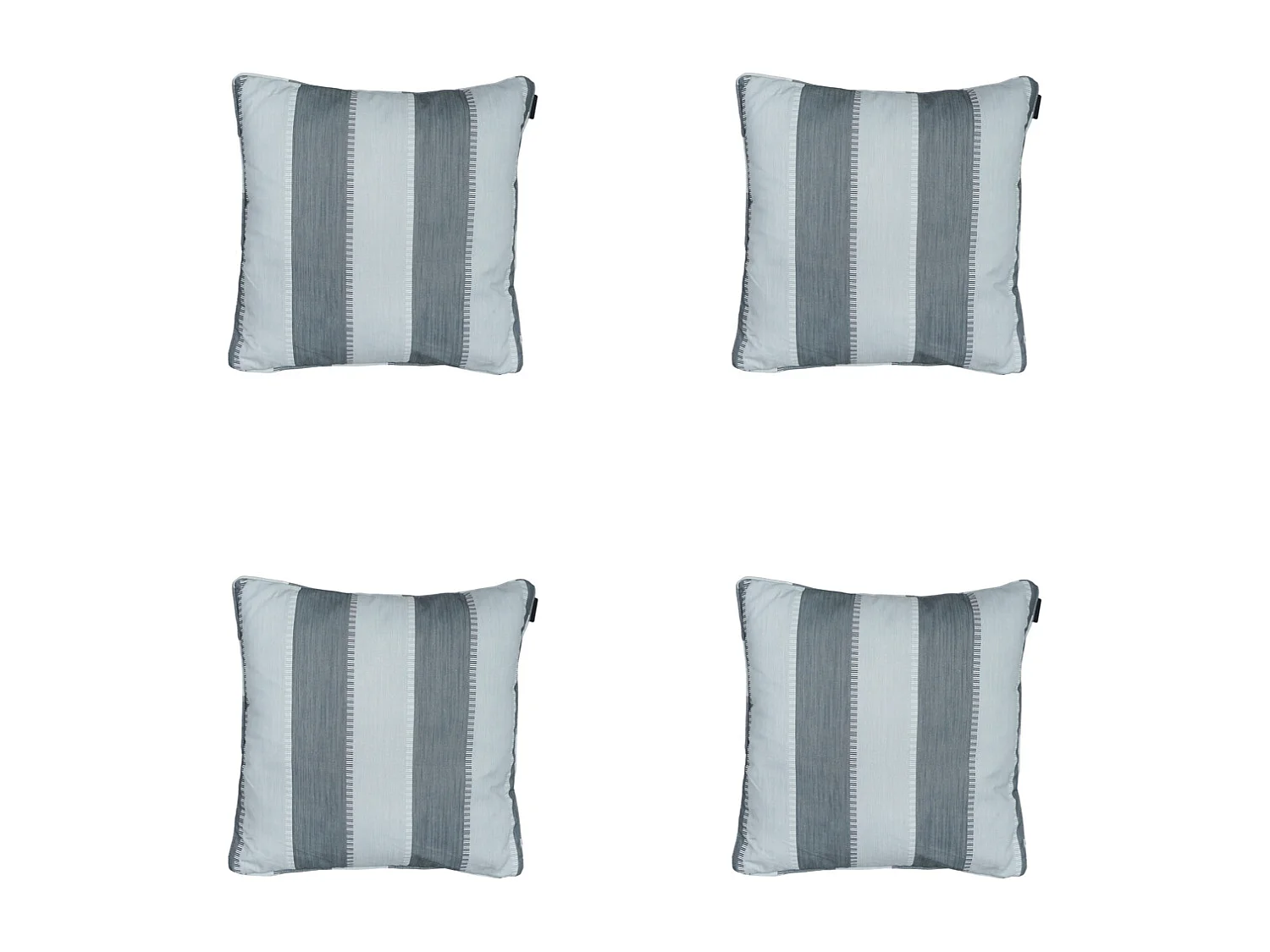Coussin décoratif Banda gris - Environ 50x50 cm - Lot de 4