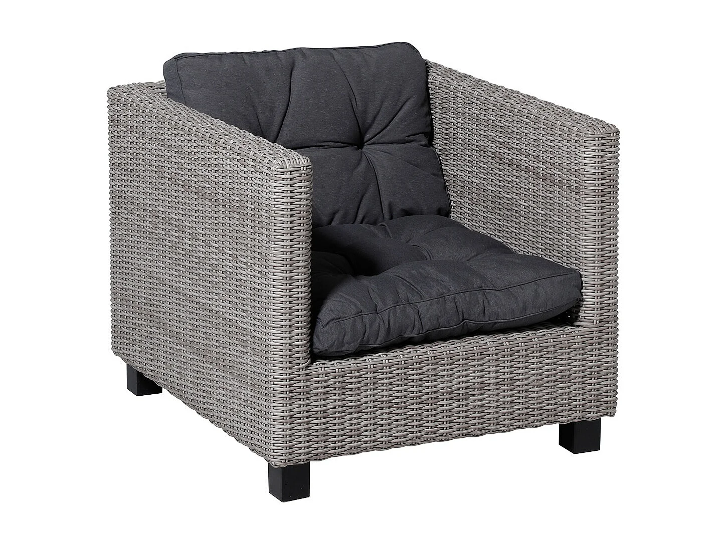 Coussin d'assise Florance Panama gris - Environ 60 x 60 cm - Lot de 2