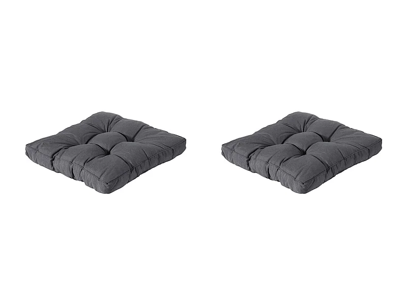 Coussin d'assise Florance Panama gris - Environ 60 x 60 cm - Lot de 2