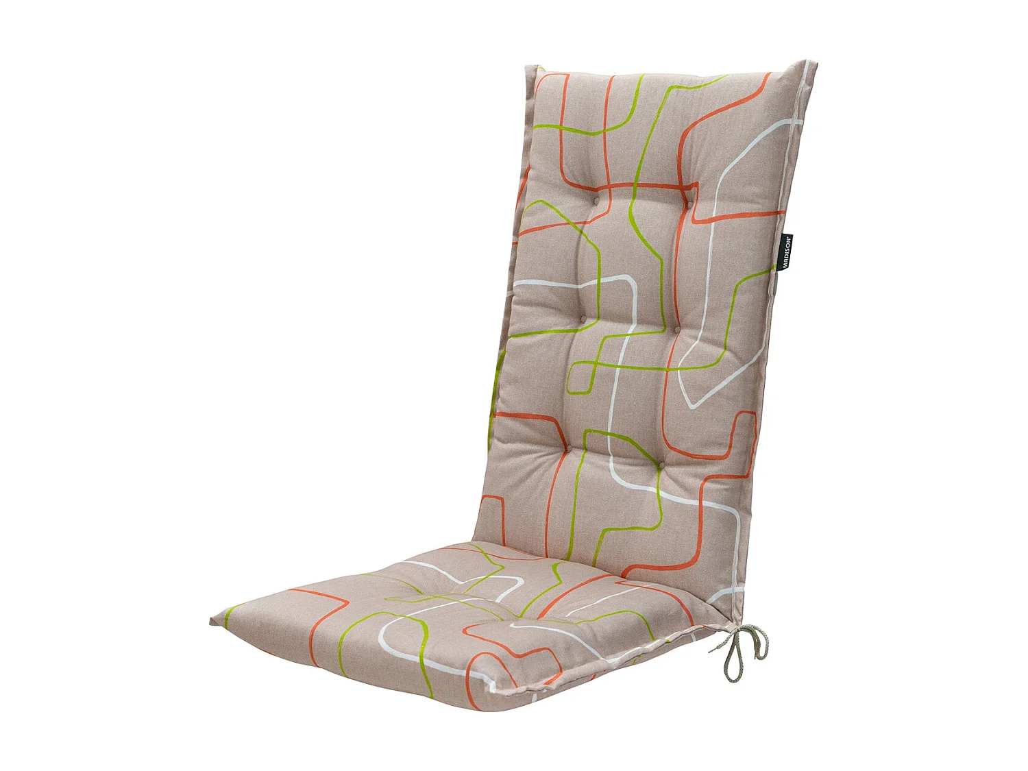 Coussin de chaise de jardin à dossier haut Joah Terra - Environ 123 x 50 cm - Lot de 4