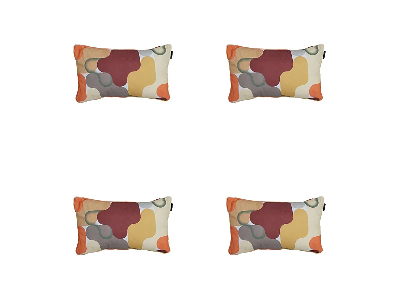 Coussin décoratif Grafi bordo - Env. 30x50 cm - Lot de 4