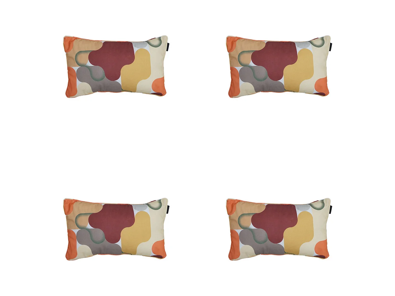 Coussin décoratif Grafi bordo - Env. 30x50 cm - Lot de 4