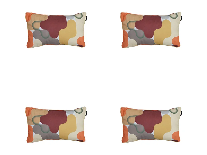 Coussin décoratif Grafi bordo - Env. 30x50 cm - Lot de 4