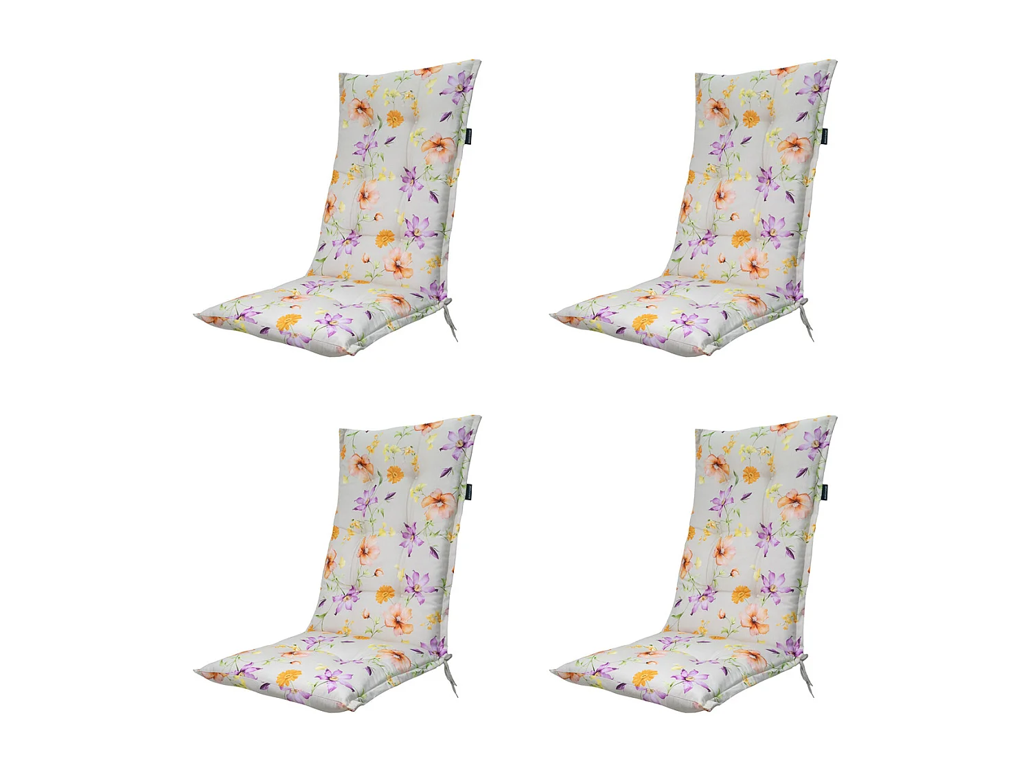 Tuinstoelkussen Hoge Rug Florina purple - Ca. 123x50 cm - Set van 4