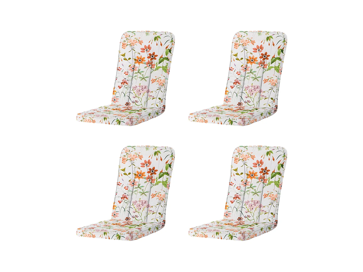 Coussin de jardin Exelsior/Primero/Balero Milly naturel - Environ 110 x 48 cm - Lot de 4