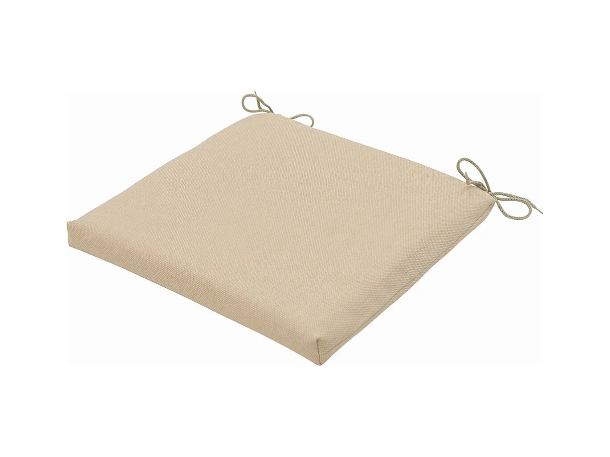 Coussin d'assise en toile beige éco+ - Environ 40 x 40 cm - Lot de 4