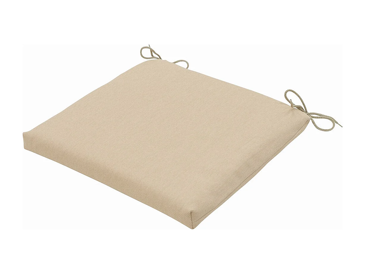 Coussin d'assise en toile beige éco+ - Environ 40 x 40 cm - Lot de 4