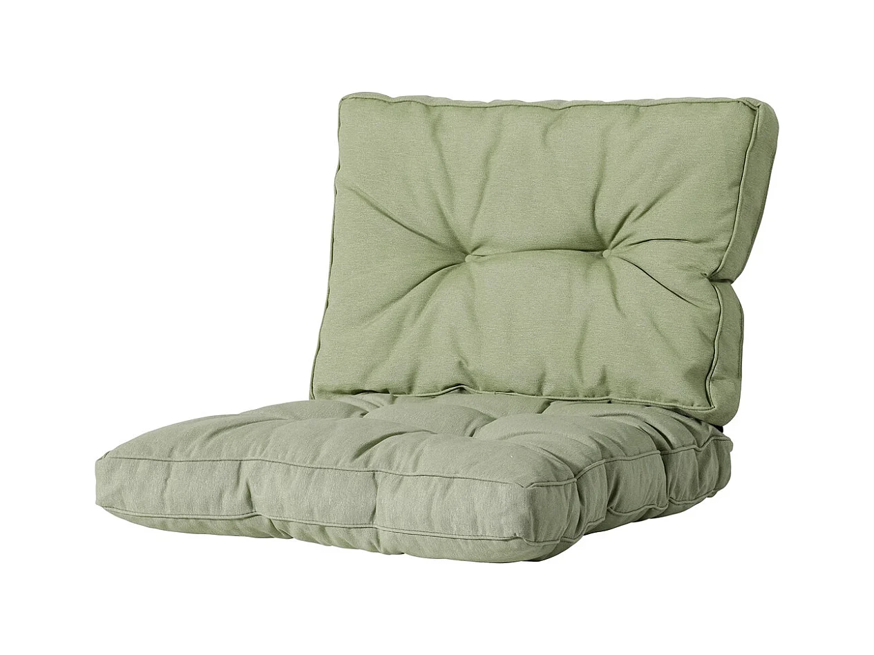Coussin d'assise Florance Panama sauge - Environ 73 x 73 cm - Lot de 2