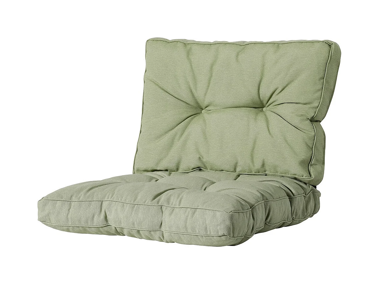 Coussin d'assise Florance Panama sauge - Environ 73 x 73 cm - Lot de 2