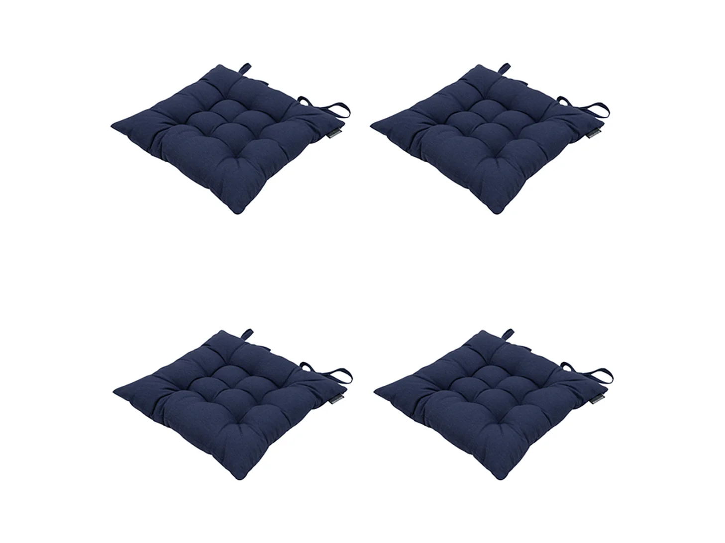 Coussin d'assise Panama indigo - Env. 46x46 cm - Lot de 4