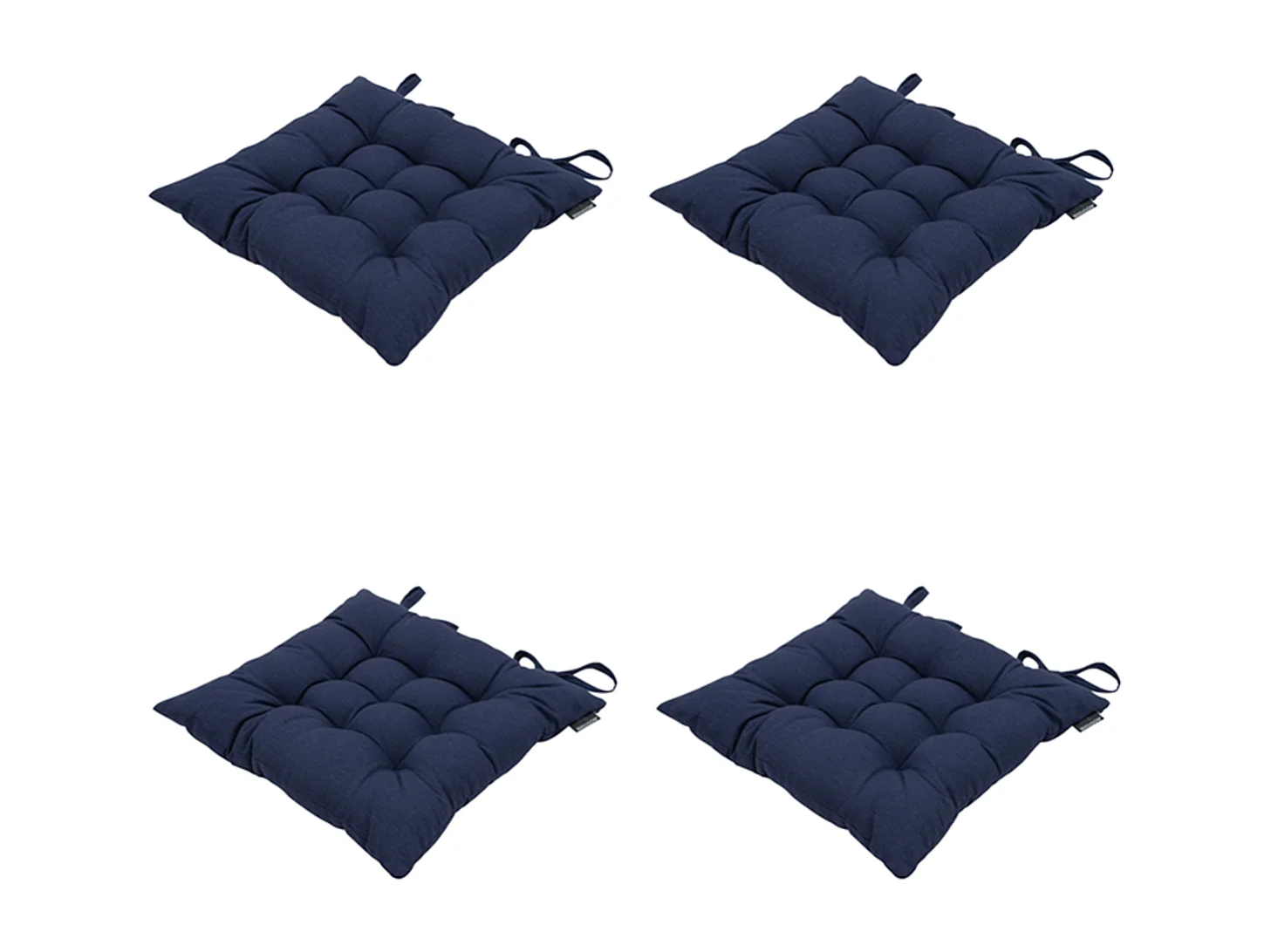 Coussin d'assise Panama indigo - Env. 46x46 cm - Lot de 4