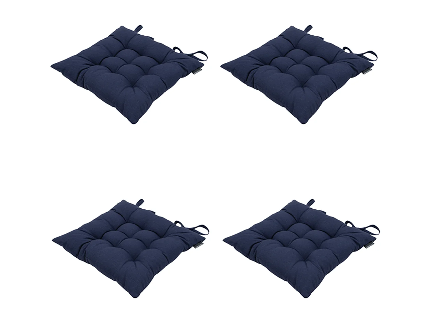 Coussin d'assise Panama indigo - Env. 46x46 cm - Lot de 4