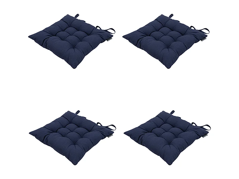 Coussin d'assise Panama indigo - Env. 46x46 cm - Lot de 4